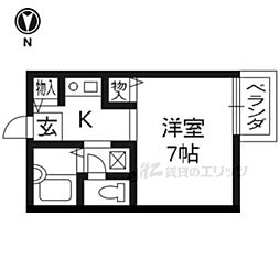 クレール大宮 1Kの間取図画像