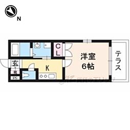 フォルジェ嵐山 1Kの間取図画像