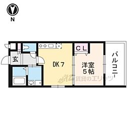 アドバンス京都北大路レフィナード 1DKの間取図画像