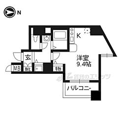 スワンズ京都西陣 1Kの間取図画像