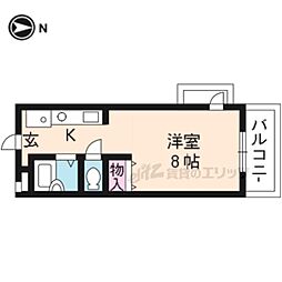 Requie紫竹 1Kの間取図画像