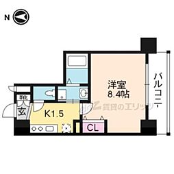 ベラジオ西陣聚楽 1Kの間取図画像