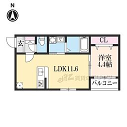 コア京都駅 1LDKの間取図画像