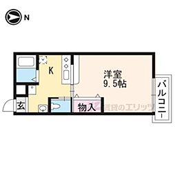 ルミノール西陣 1Kの間取図画像