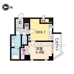 スカイウェイ洛北 1DKの間取図画像