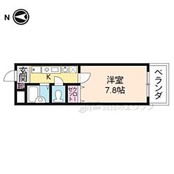 ウイングス西京 1Kの間取図画像