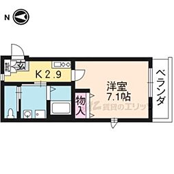 カーサ桜馬場 1Kの間取図画像