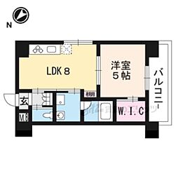 カーサフィオーレ桂 1LDKの間取図画像