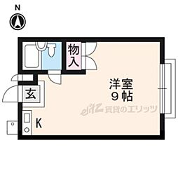 ハイツくれしま ワンルームの間取図画像