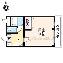 フォワード冨田 1Kの間取図画像