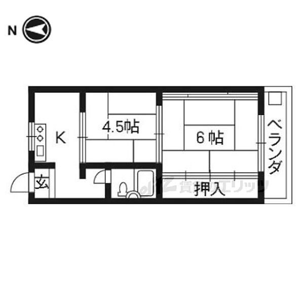 ヒロタマンション 202｜京都府京都市右京区梅津南上田町(賃貸マンション1K・3階・32.00㎡)の写真 その2