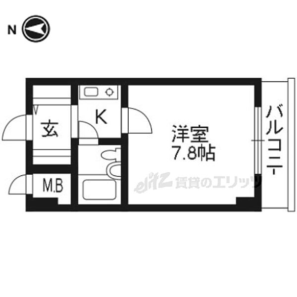 ＦＬＡＴＳ54 507｜京都府京都市右京区西院月双町(賃貸マンション1K・5階・20.40㎡)の写真 その2