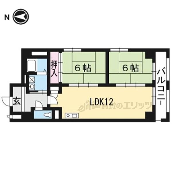 サントル西京 202｜京都府京都市西京区山田四ノ坪町(賃貸マンション2LDK・2階・57.08㎡)の写真 その2