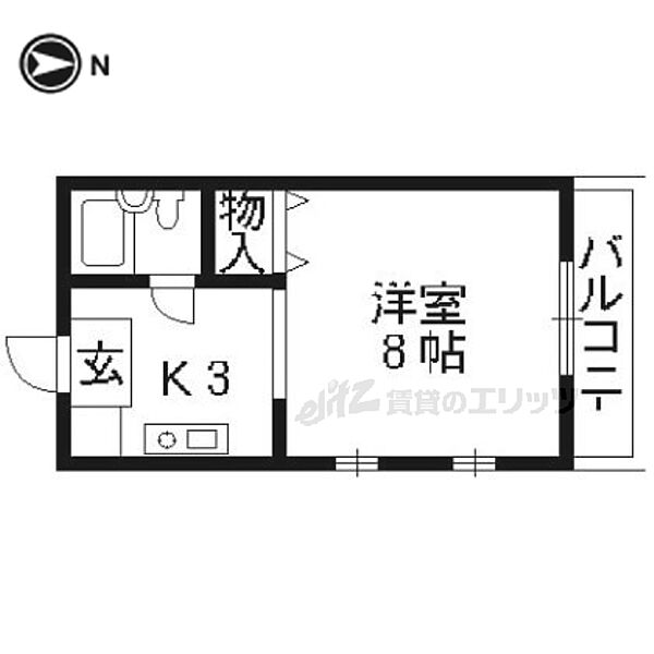 るうとぴあ竹内 301｜京都府京都市南区唐橋井園町(賃貸マンション1K・3階・24.00㎡)の写真 その2