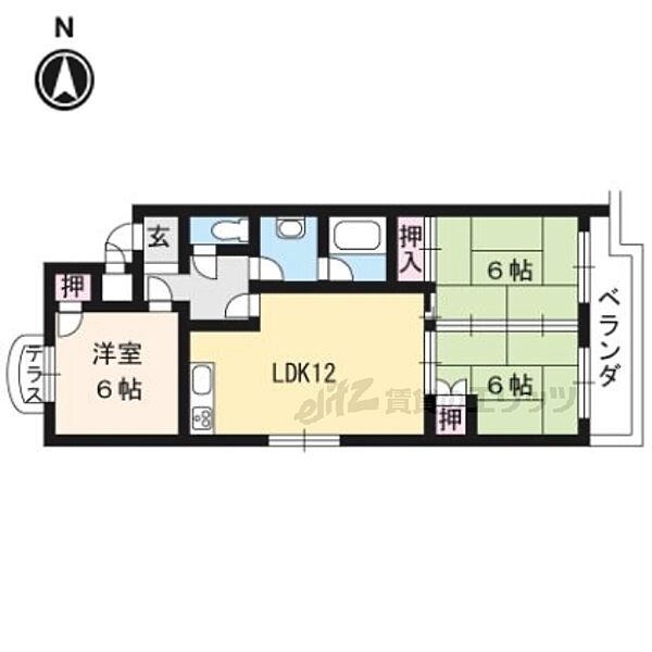 京都府京都市西京区牛ヶ瀬奥ノ防町(賃貸マンション3LDK・3階・61.30㎡)の写真 その2