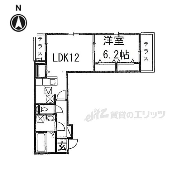 ｈｅａｌ　ｃｏｒｔ Ｋ.Ｎ. 103｜京都府京都市南区吉祥院西浦町(賃貸アパート1LDK・1階・45.80㎡)の写真 その2