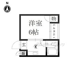 DWELL綾小路 1Kの間取図画像