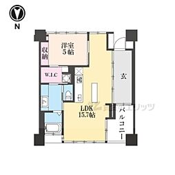シャリマー西大路 5階1LDKの間取り
