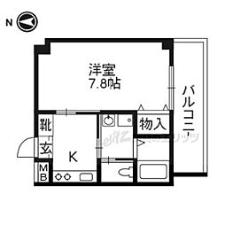 エリート調子 4階1Kの間取り
