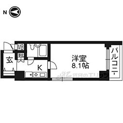 Ｄｅ’ｌｅａｄ烏丸五条 2階1Kの間取り