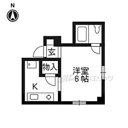 京阪本線 七条駅 徒歩2分の賃貸マンション 2階1Kの間取り