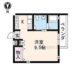 エスペランス 3階ワンルームの間取り