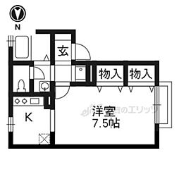 プレミール・ルナ 1階1Kの間取り