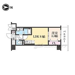 阪急京都本線 西京極駅 徒歩10分の賃貸マンション 5階1LDKの間取り
