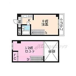 阪急京都本線 西京極駅 徒歩11分の賃貸マンション 4階1Kの間取り