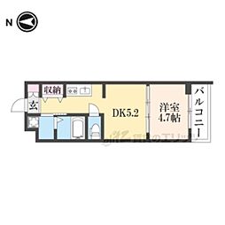 ファステート京都西KIWAMI 1DKの間取図画像