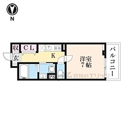 ヴァロ伏見稲荷 3階1Kの間取り