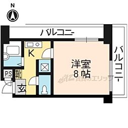 阪急嵐山線 上桂駅 徒歩15分の賃貸マンション 4階ワンルームの間取り