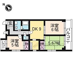 JR東海道・山陽本線 桂川駅 徒歩12分の賃貸マンション 1階3DKの間取り