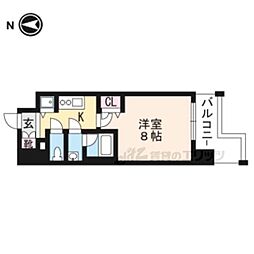 ベラジオ五条堀川II 6階1Kの間取り
