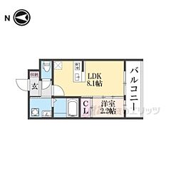 近鉄京都線 東寺駅 徒歩6分の賃貸マンション 4階1LDKの間取り