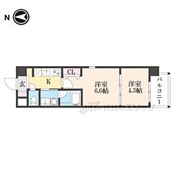 アート西大路レジデンス 2階2Kの間取り