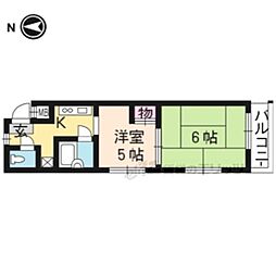 阪急京都本線 桂駅 徒歩8分の賃貸マンション 1階1DKの間取り