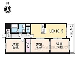 アフリー太田 5階3LDKの間取り