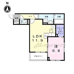 レジデンス藤ヶ森 1階1LDKの間取り