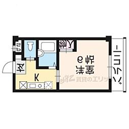 サン・ウエストくら 1Kの間取図画像