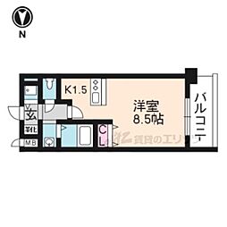 プレサンス京都烏丸NEXT 1Kの間取図画像