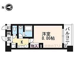 RESIDIA京都駅前 1Kの間取図画像