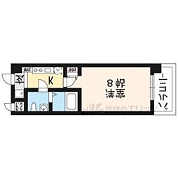 グランドパレス西院東館 1Kの間取図画像
