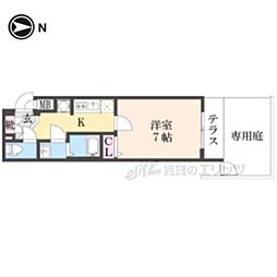 ヴィラ四条大宮 1Kの間取図画像