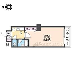 デ・リード&サンヴェール桂川東 1Kの間取図画像