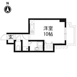 ルサフィール西大路 ワンルームの間取図画像