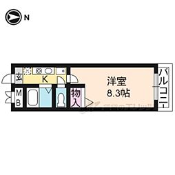 ビクトワール二条 1Kの間取図画像