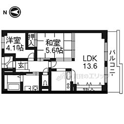 ミュー花水木弐番館 2LDKの間取図画像
