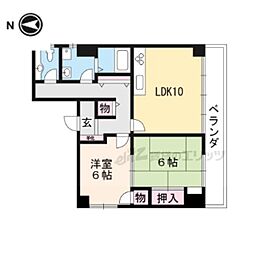 メゾンデサヴァ'90 2LDKの間取図画像