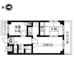 Uresidence二条城 2LDKの間取図画像